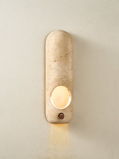 Serirella Travertine Aperture Wall Sconce