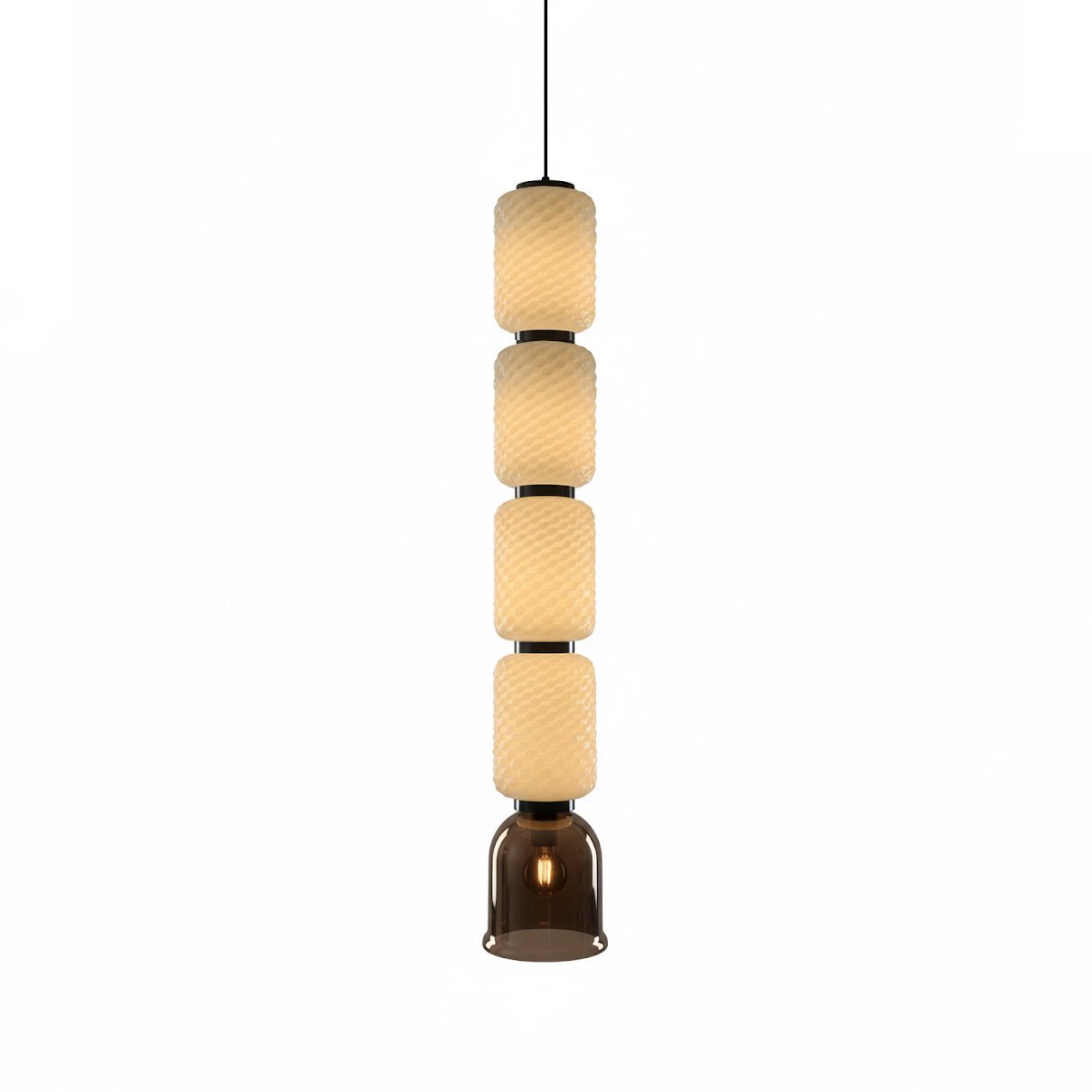 Calveris Textured Layered Glass Pendant Light