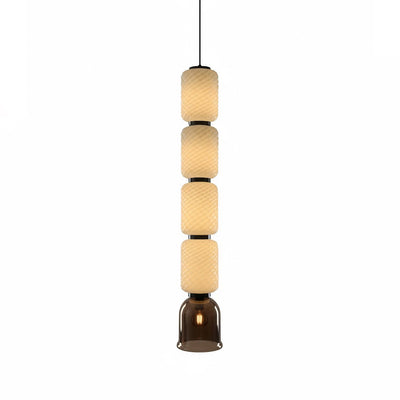 Calveris Textured Layered Glass Pendant Light