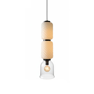 Calveris Textured Layered Glass Pendant Light