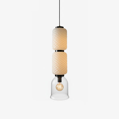 Calveris Textured Layered Glass Pendant Light