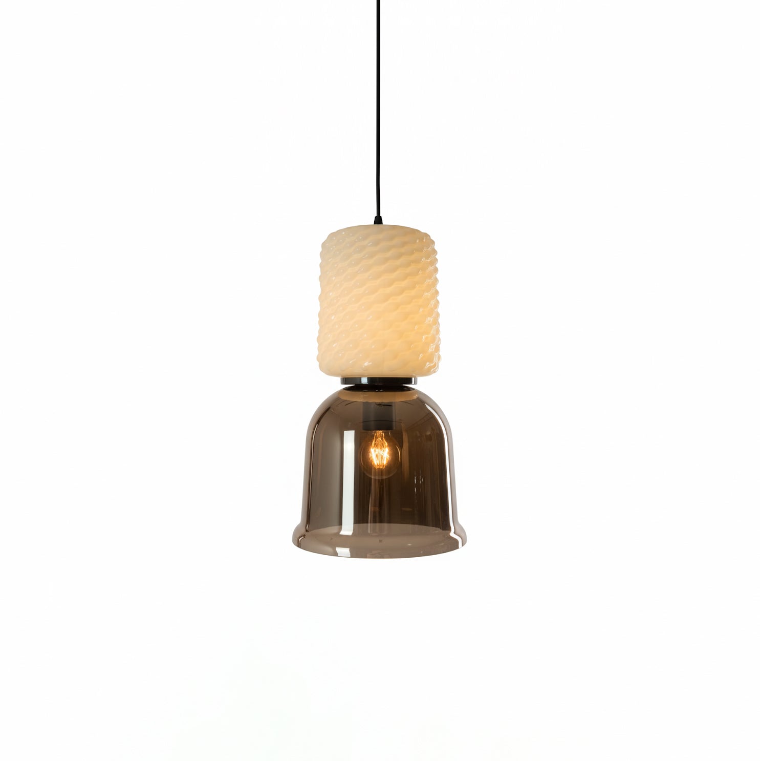 Calveris Textured Layered Glass Pendant Light
