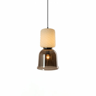 Calveris Textured Layered Glass Pendant Light