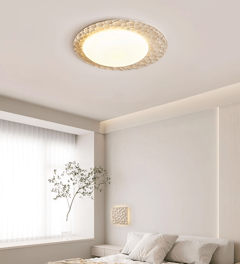 Travertine Organic Disc Ceiling Light