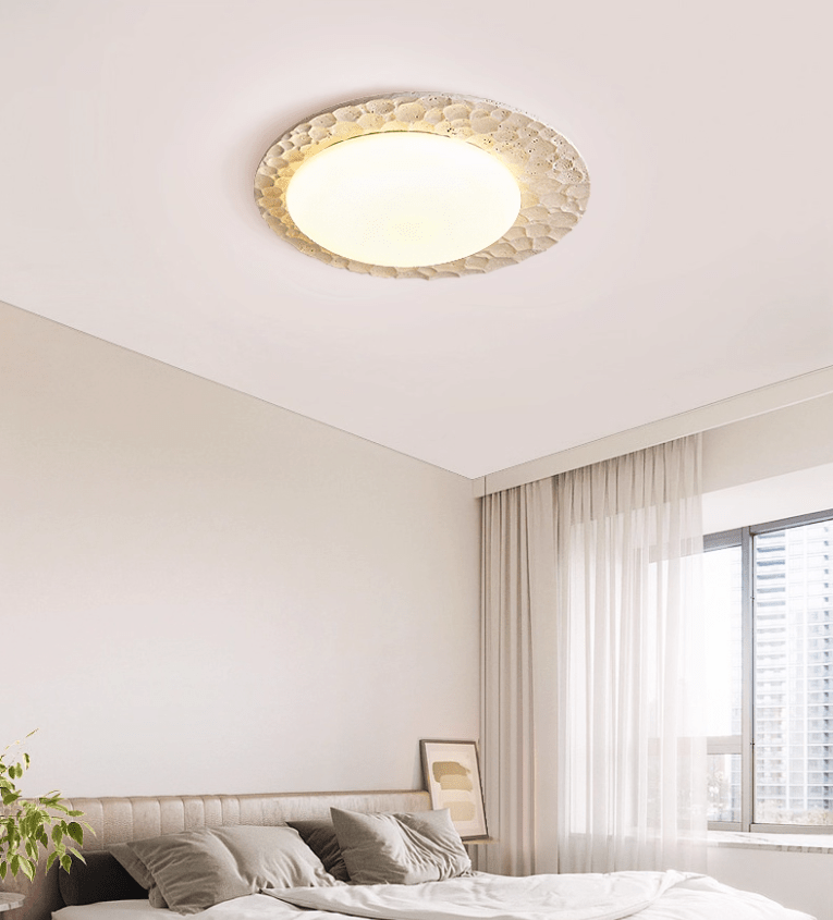 Travertine Organic Disc Ceiling Light