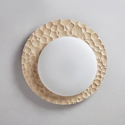 Travertine Organic Disc Ceiling Light