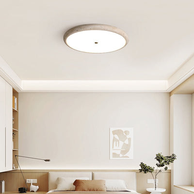 Taveria Travertine Halo Ceiling Light