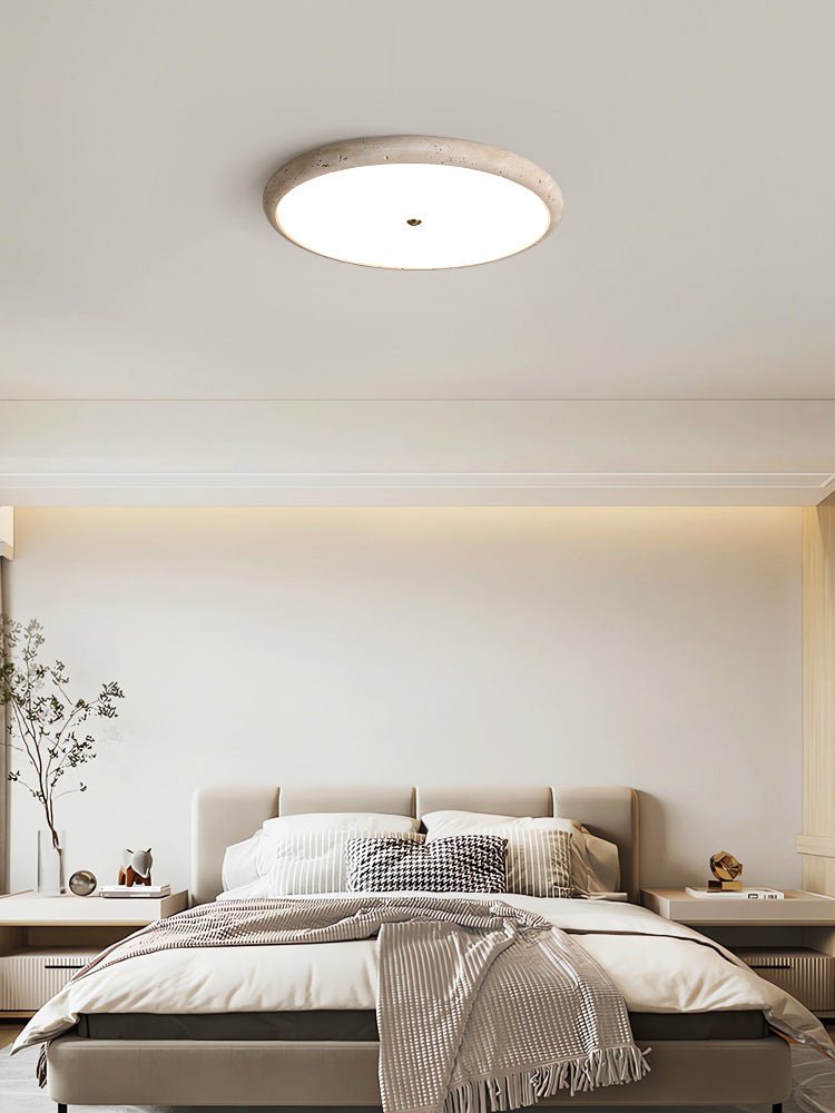 Taveria Travertine Halo Ceiling Light