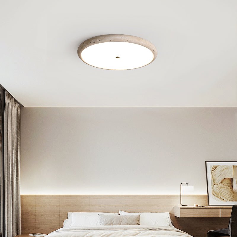 Taveria Travertine Halo Ceiling Light