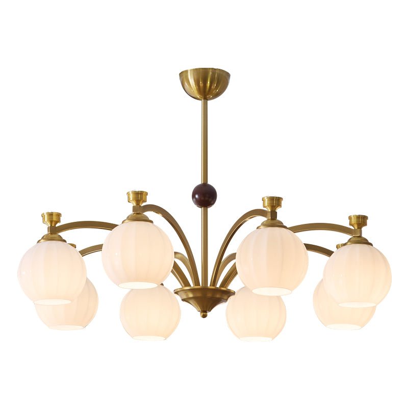 Usilia Elegance Vintage Glass Wood Chandelier