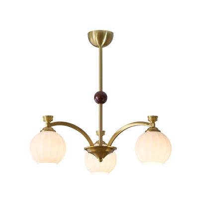 Usilia Elegance Vintage Glass Wood Chandelier