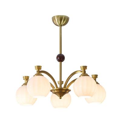 Usilia Elegance Vintage Glass Wood Chandelier