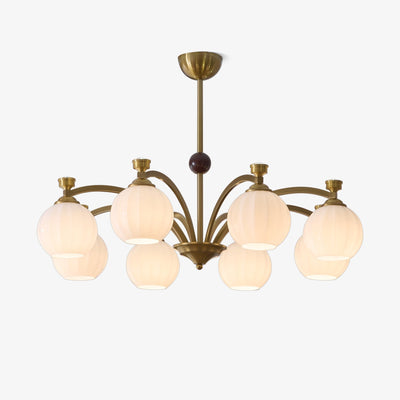 Usilia Elegance Vintage Glass Wood Chandelier