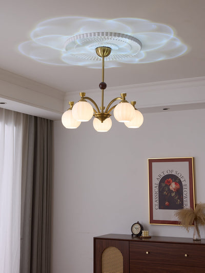 Usilia Elegance Vintage Glass Wood Chandelier