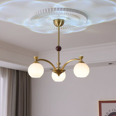Usilia Elegance Vintage Glass Wood Chandelier