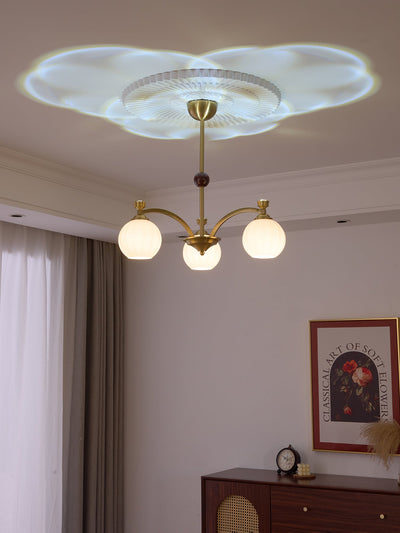 Usilia Elegance Vintage Glass Wood Chandelier
