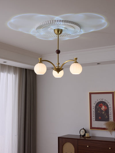 Usilia Elegance Vintage Glass Wood Chandelier