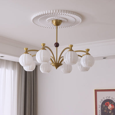 Usilia Elegance Vintage Glass Wood Chandelier