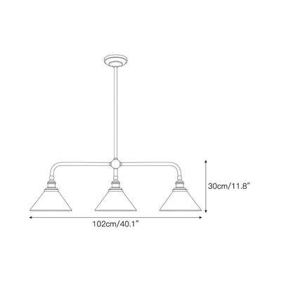 Oriivaria Brass Elegance Chandelier 3 Heads