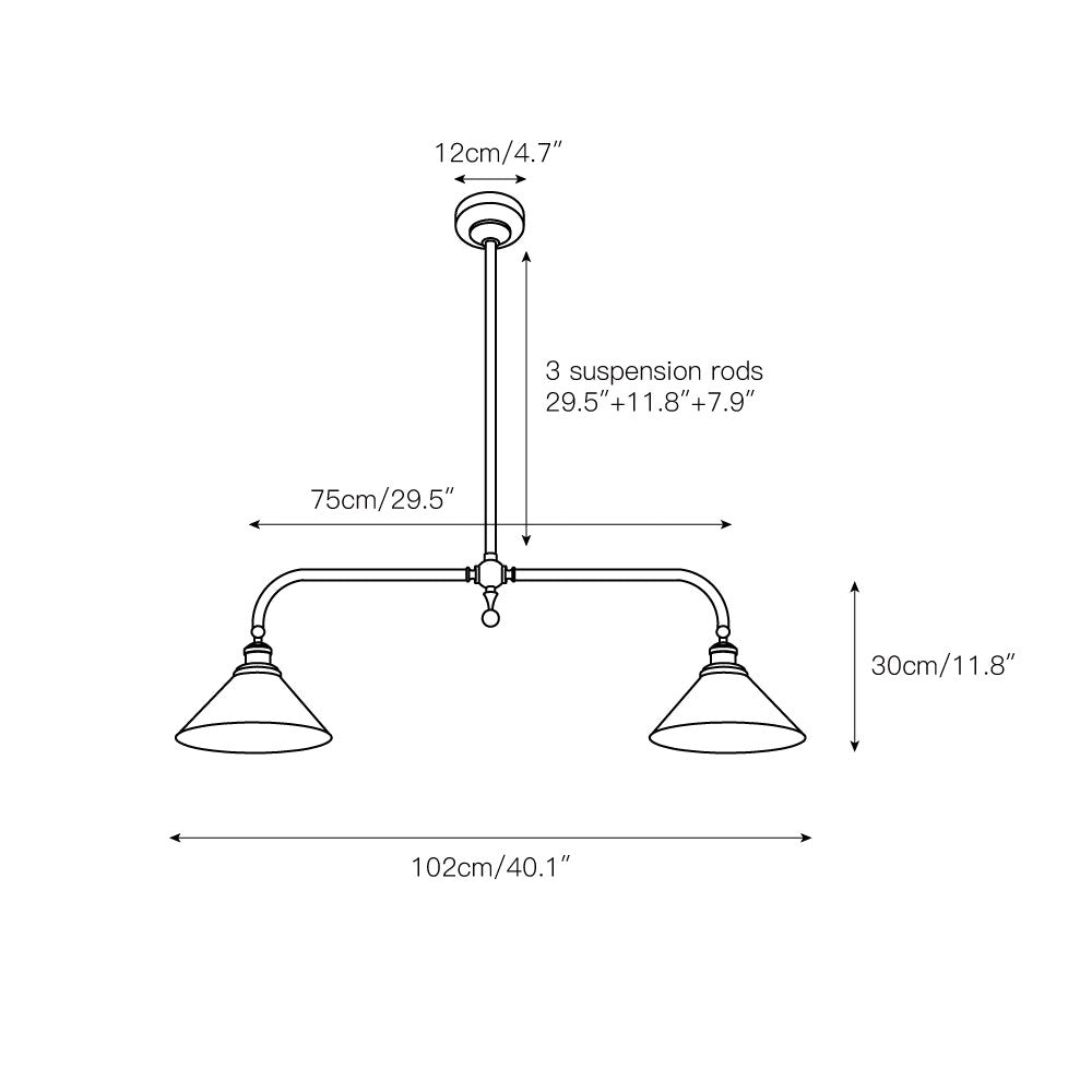 Bellwood Brass Linear Pendant Light