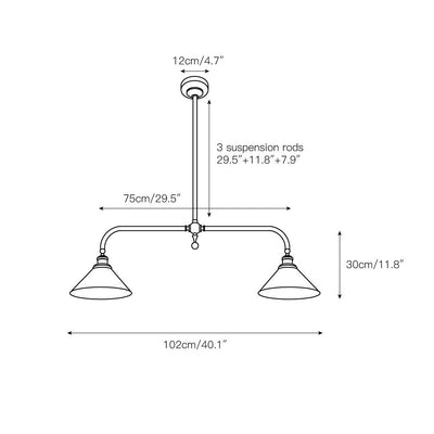 Bellwood Brass Linear Pendant Light
