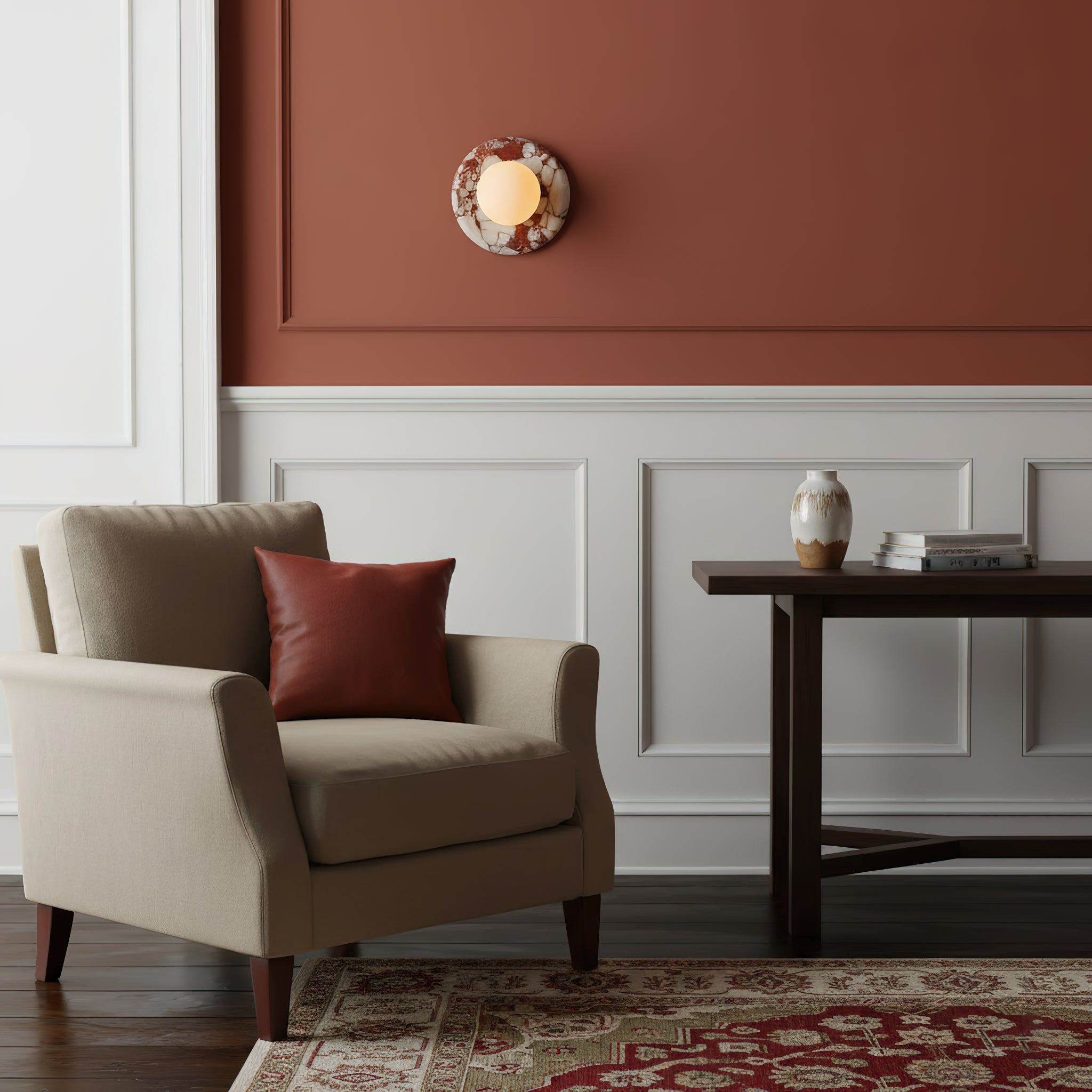 Westley Red Marble Indoor Wall Light