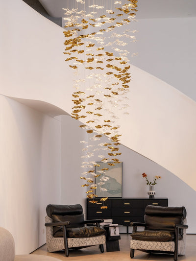 Nephele Crystal Leaf Chandelier
