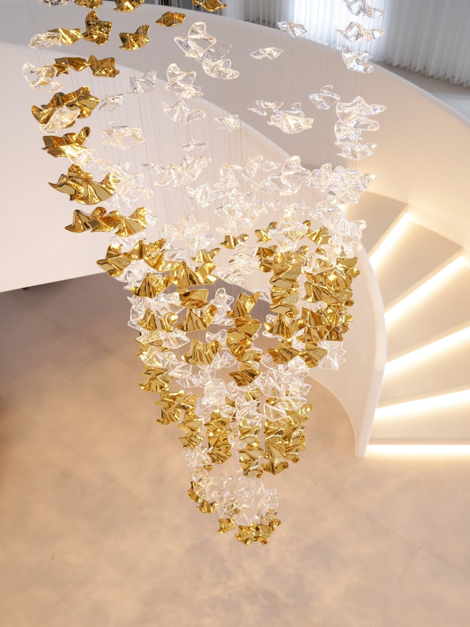 Nephele Crystal Leaf Chandelier