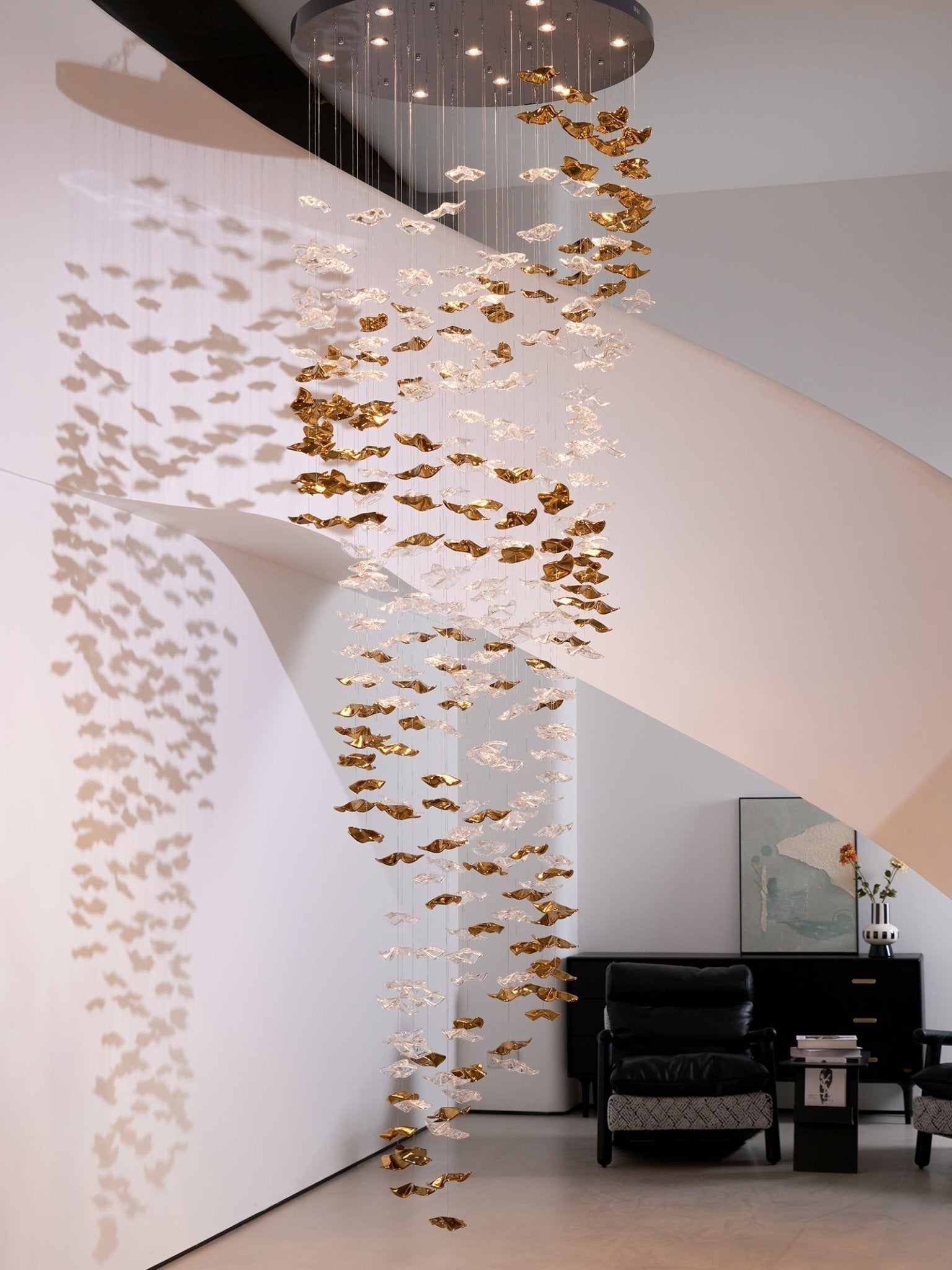 Nephele Crystal Leaf Chandelier