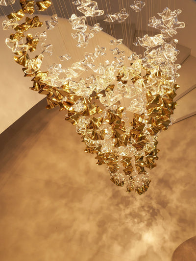 Nephele Crystal Leaf Chandelier
