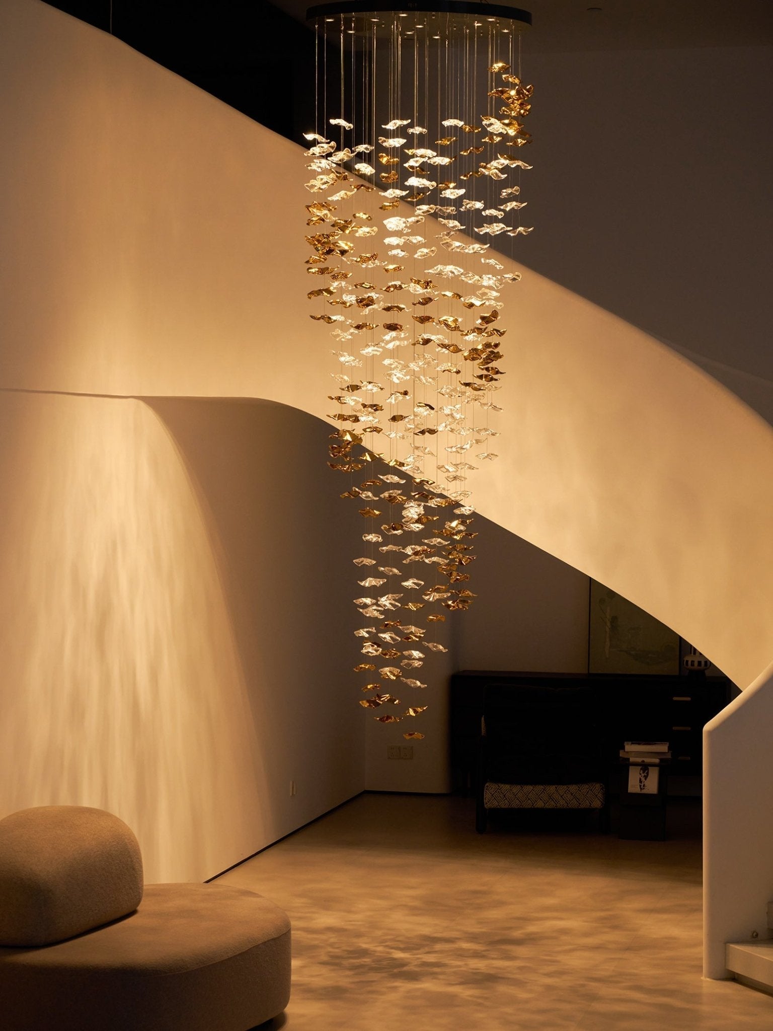 Nephele Crystal Leaf Chandelier
