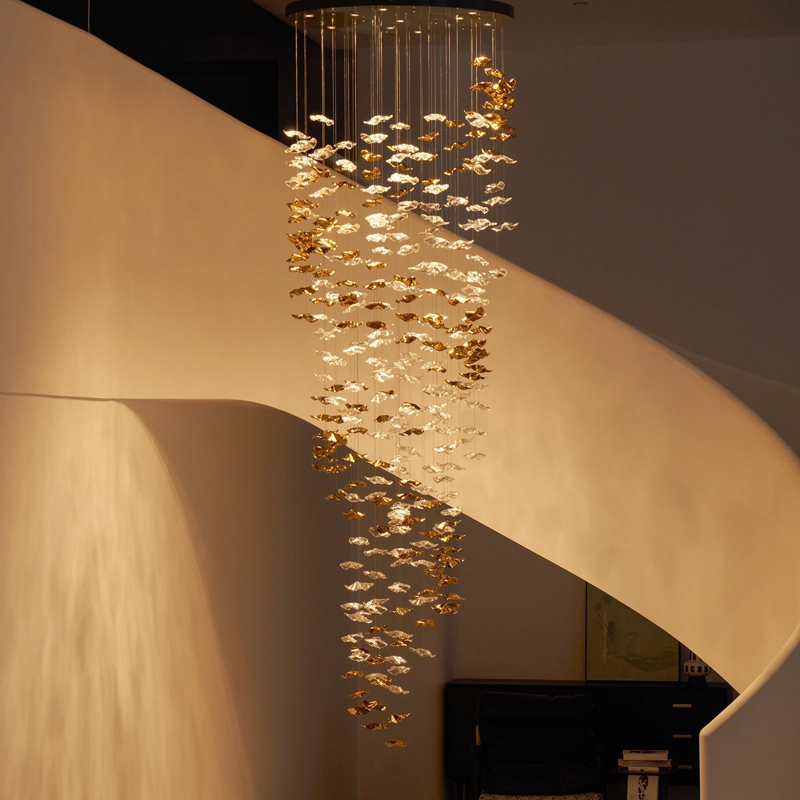 Nephele Crystal Leaf Chandelier