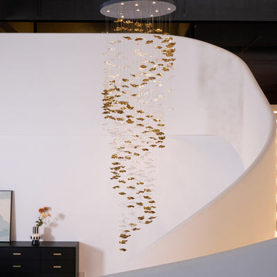 Nephele Crystal Leaf Chandelier