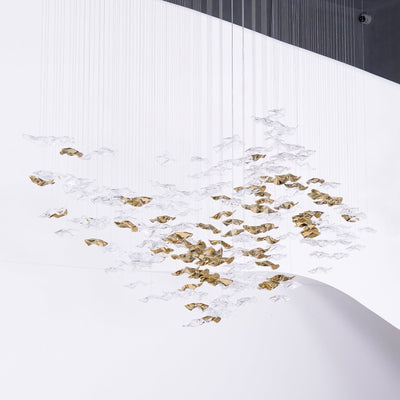 Nephele Crystal Leaf Chandelier