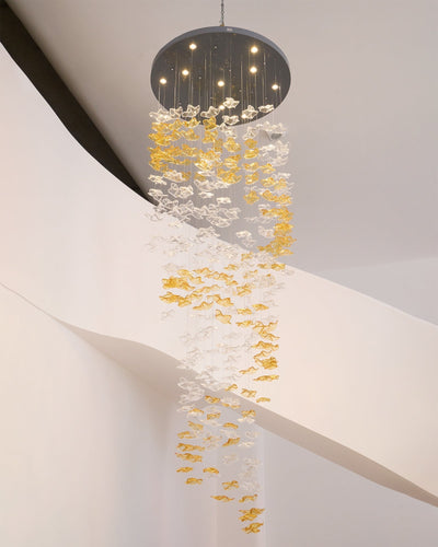 Nephele Crystal Leaf Chandelier
