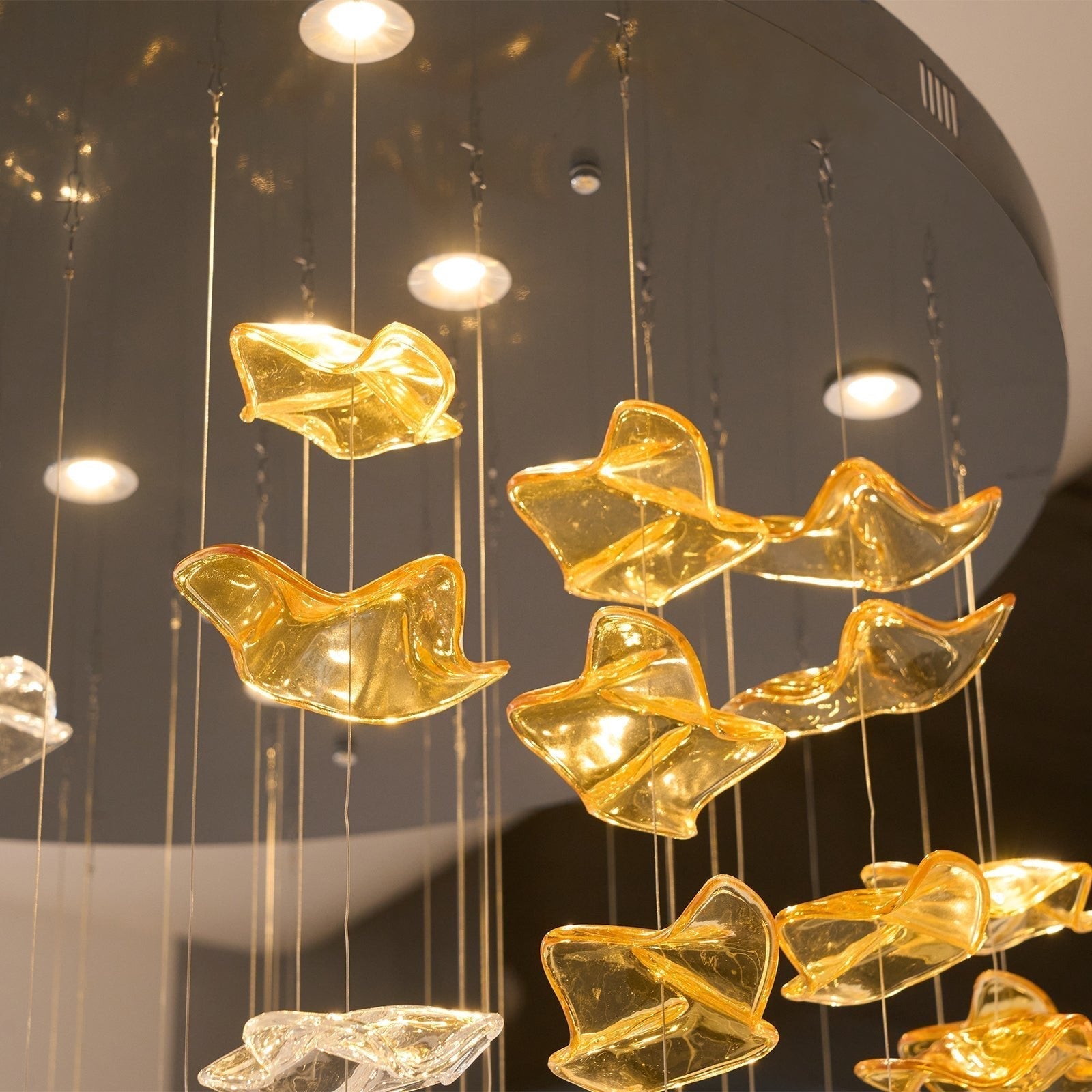 Nephele Crystal Leaf Chandelier
