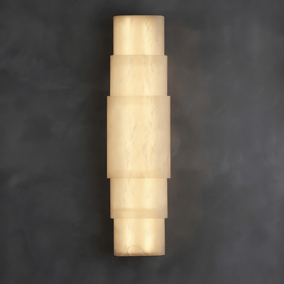 Dornette Tiered Alabaster Column Sconce