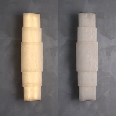 Dornette Tiered Alabaster Column Sconce