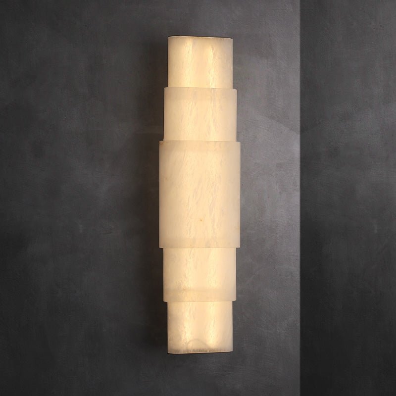 Dornette Tiered Alabaster Column Sconce