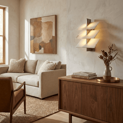 Tiered Alabaster Wall Sconce