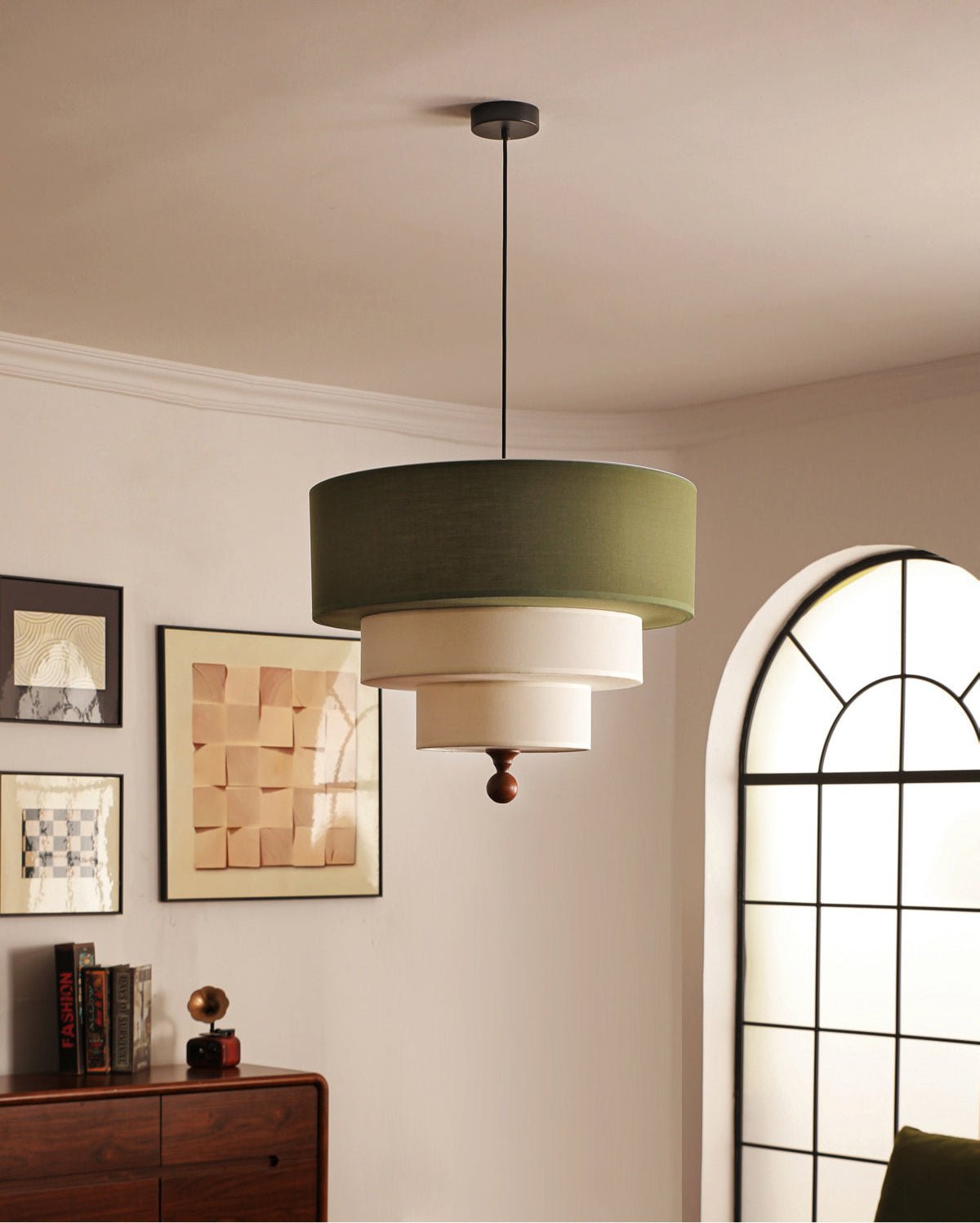 Calderin Tiered Fabric Pendant Light