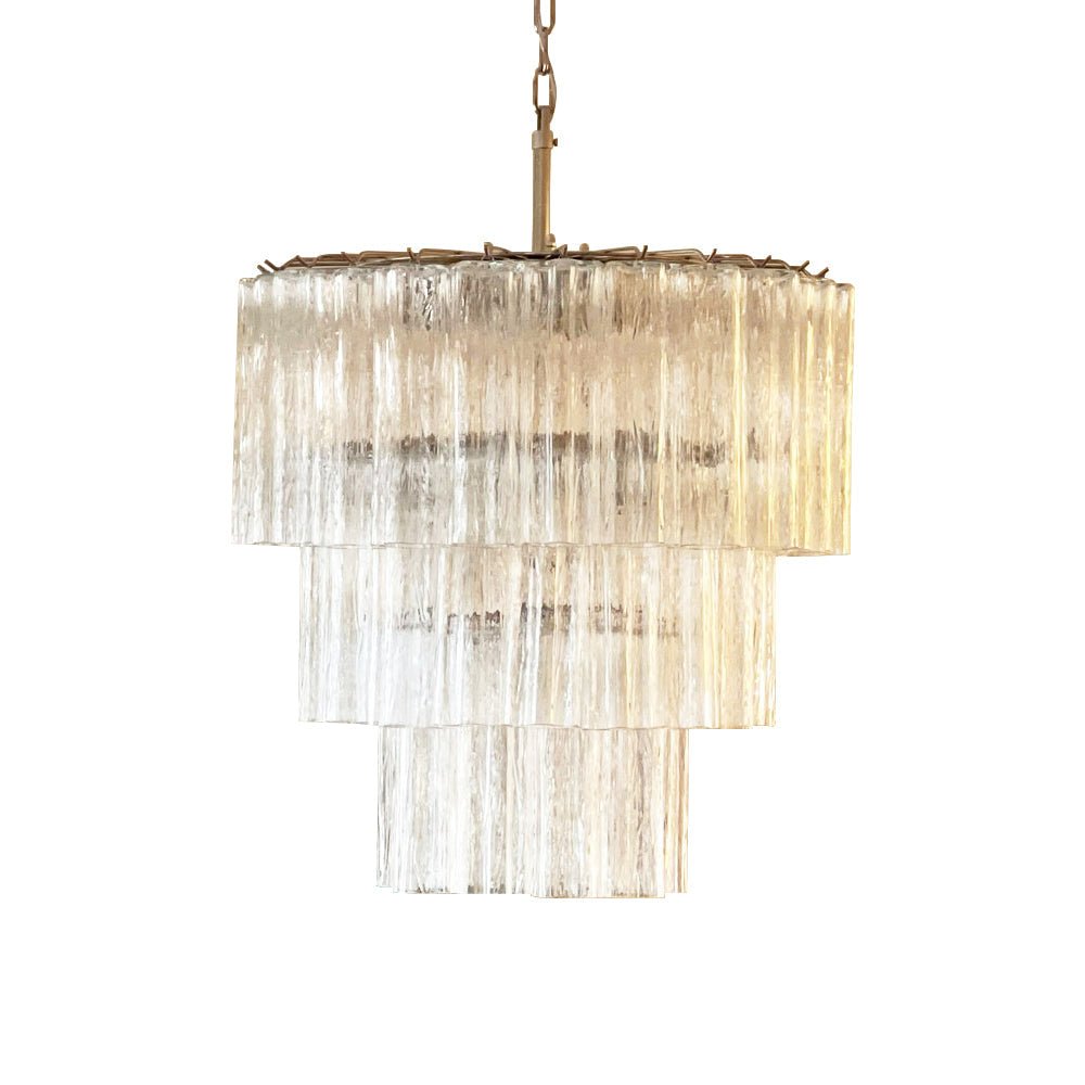 Lioroiel Chandelier Tiered Murano Glass Tube Waterfall Luxury
