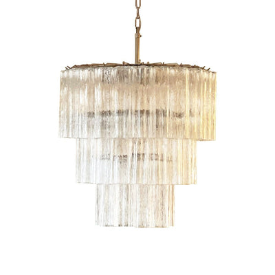 Lioroiel Chandelier Tiered Murano Glass Tube Waterfall Luxury