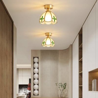 Revely Ceiling Light Vintage Floral Stainedglass
