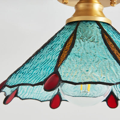 Revely Ceiling Light Vintage Floral Stainedglass