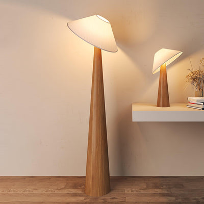 Apex Wooden Tapered Floor Lamp