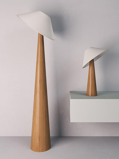 Apex Wooden Tapered Floor Lamp
