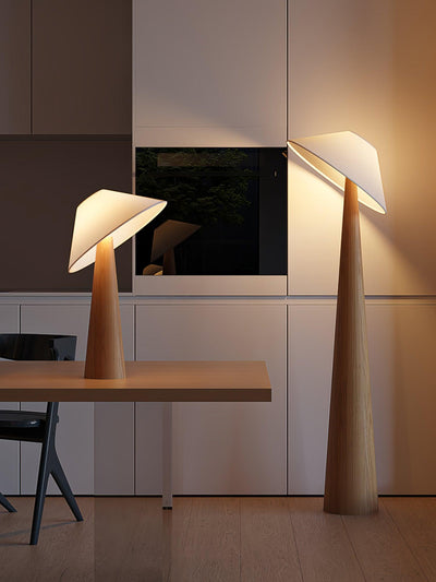 Apex Wooden Tapered Floor Lamp