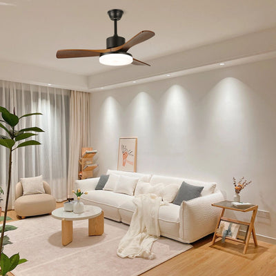 Darian Minimalist Wood Ceiling Fan Light