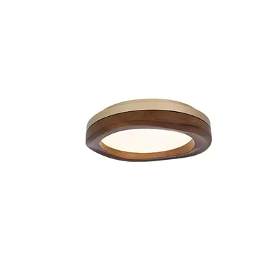 Artalis Walnut Wood Flush Mount